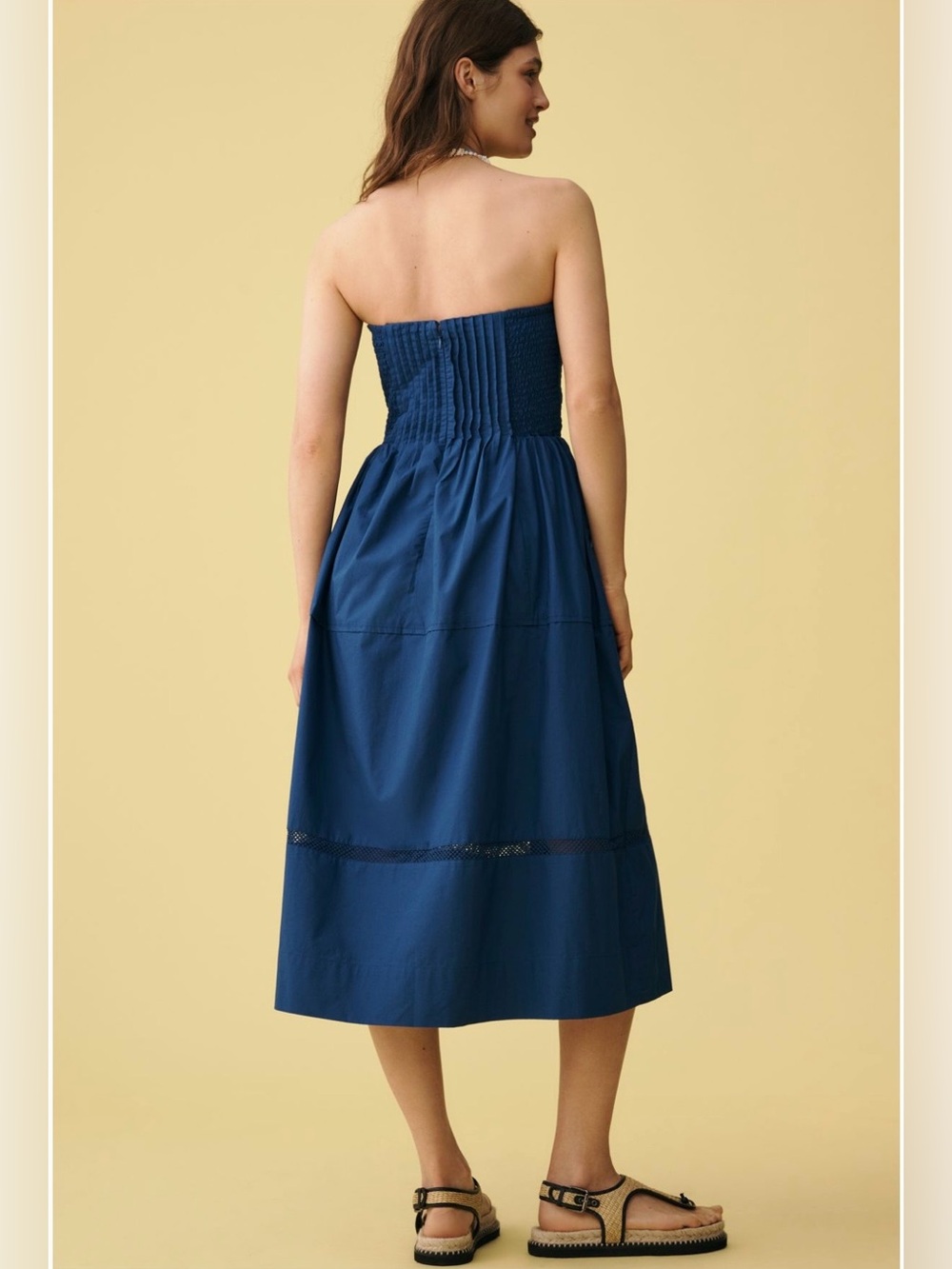 Anthropologie Cotton Poplin Strapless Midi Dress - Small - Picture 2 of 11